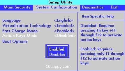 How to Enable Function Keys on Dell Laptop using BIOS Options